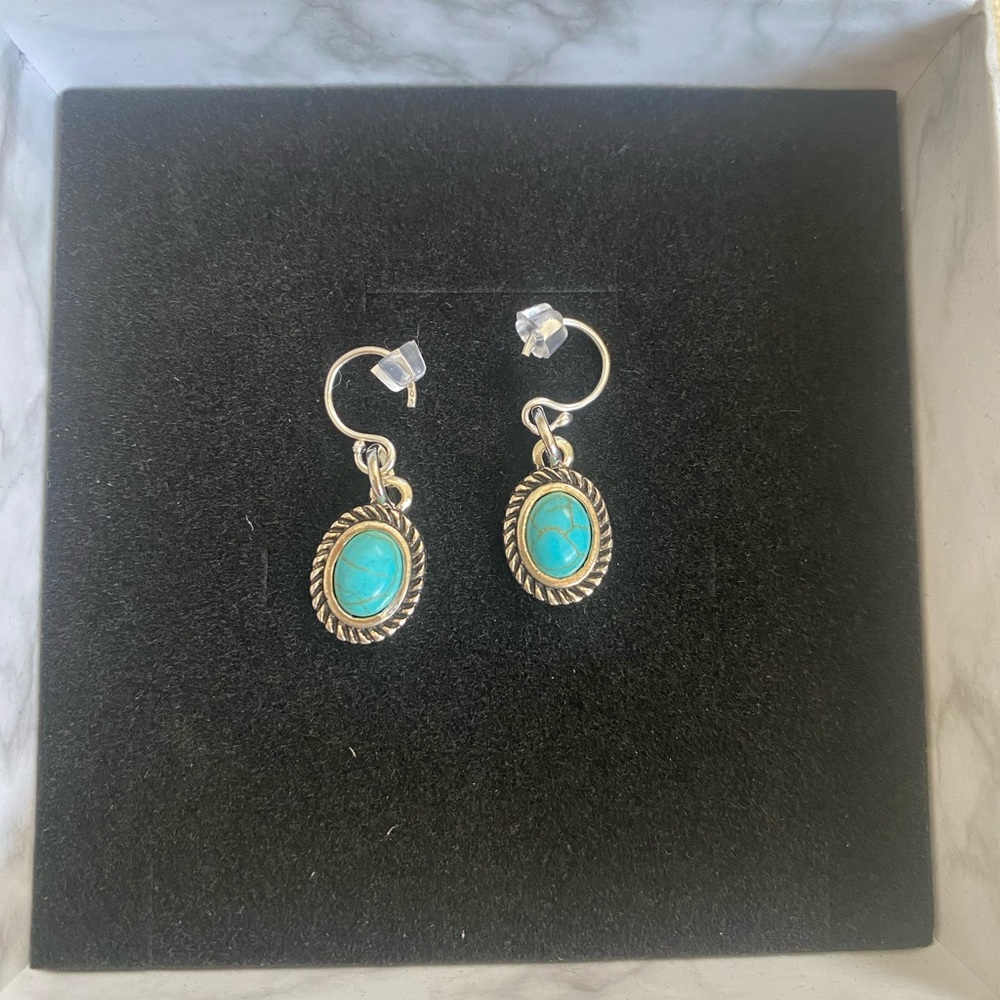 Brand New Handmade Genuine Turquoise Drop Earrings